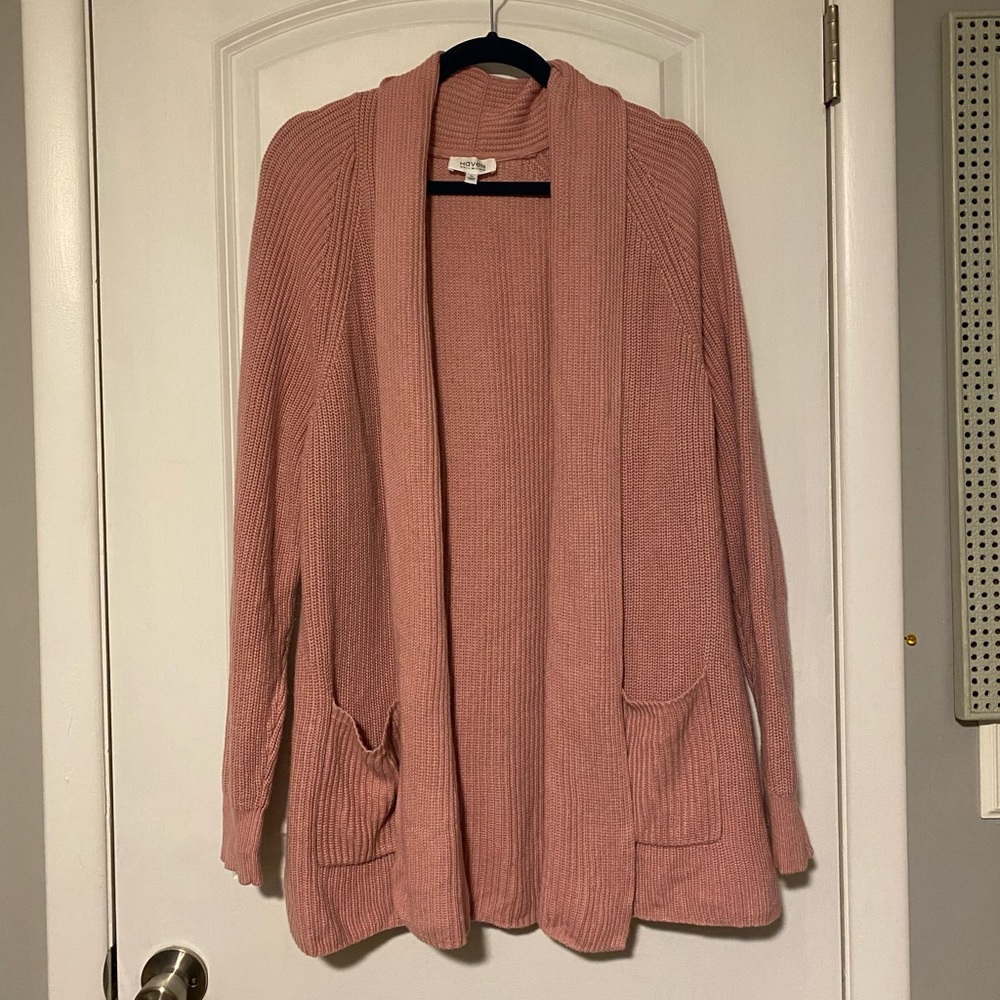 Talbots Haven Well Within Rose Ribbed Open Front Cardigan Size Extra Large